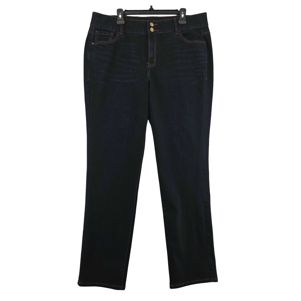 Lane Bryant Jeans Size 20 Straight Leg High Rise Dark Wash Blue